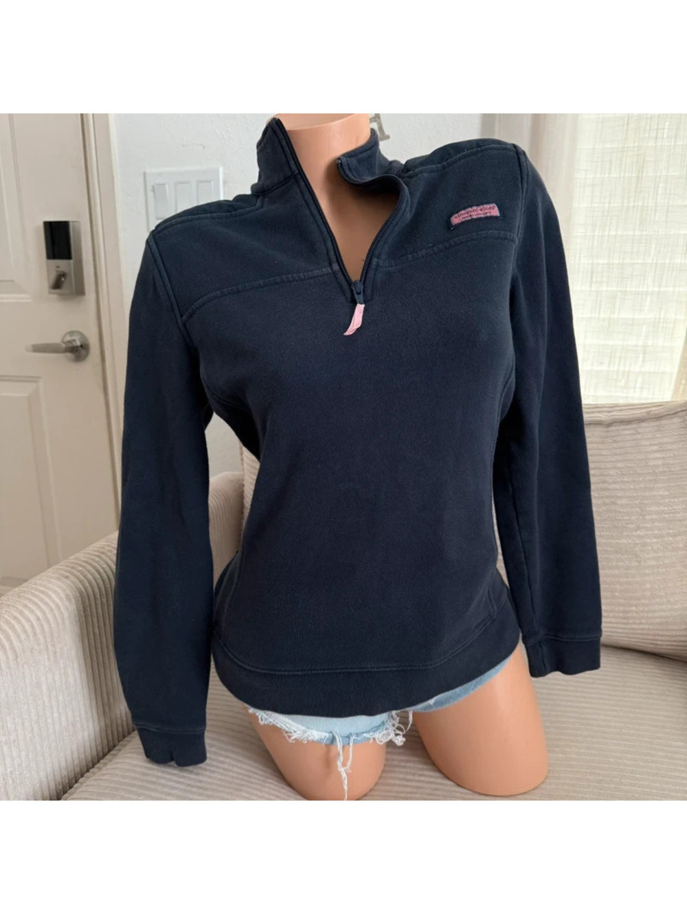 Vineyard vines Shep Shirt Navy Blue Pullover Zip Sweatshirt size small